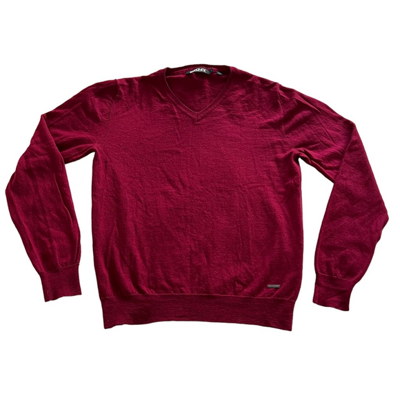 DKNY 100% Merino Wool V-Neck Pullover Long Sleeve Sweater Size L - Picture 3 of 8